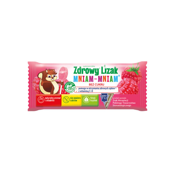 Zdrowy Lizak Mniam-Mniam - Malina z witaminą C i D