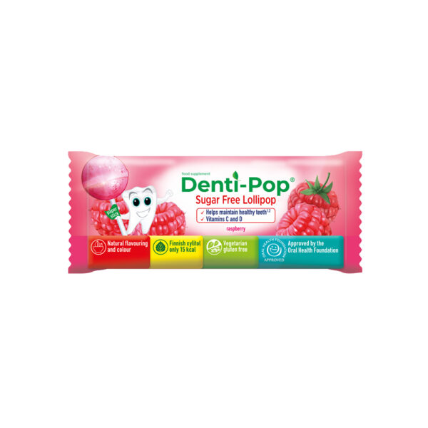 Denti-Pop Sugar Free Lollipop- Raspberry with vitamins C i D