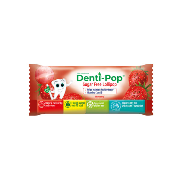 Denti-Pop Sugar Free Lollipop, teeth, bones and immunity - Strawberry